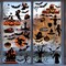 8 Sheets of Halloween Window Decals - Haunted Hous Spooky Tree